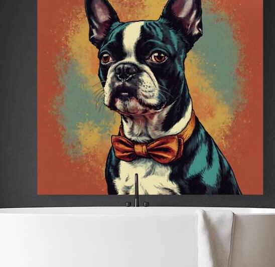 Elegant Boston Terrier in Bow Tie by Fab Haven