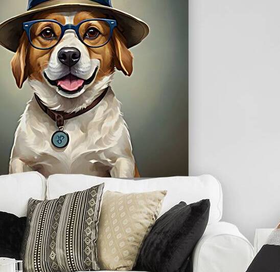 Stylish Beagle with Hat and Glasses by Fab Haven