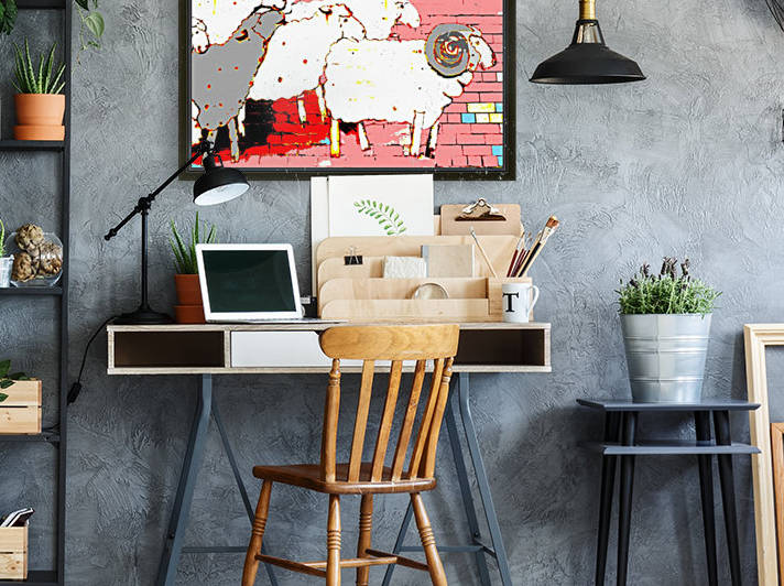 Cattle Dog and Sheep - Pink by Lexa Harpell