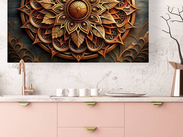 STEREOWOOD Handmade Phoenix Maple Wood Wall Plaque - Unique Laser Cut Mandala Decor by Lux