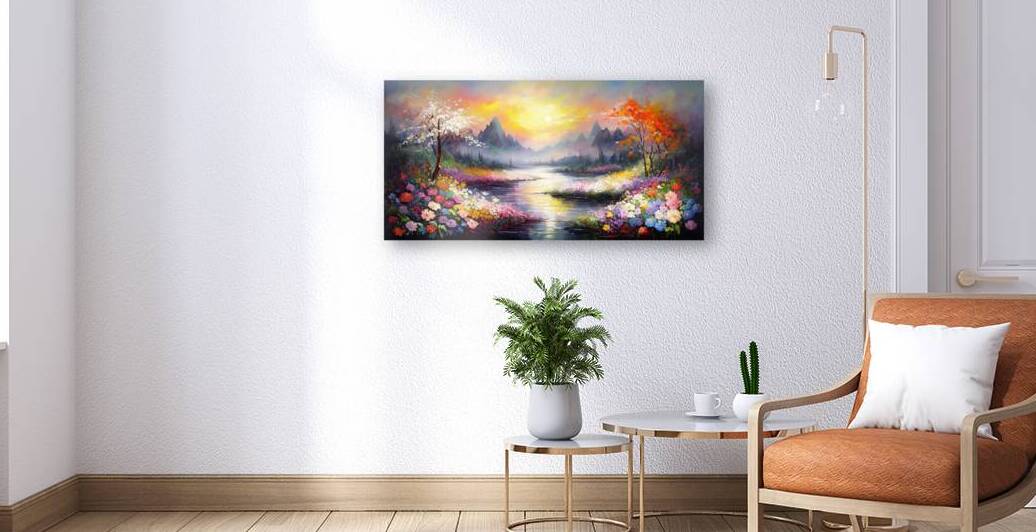 Impressionistic Sunset Landscape With Flourishing by CHITOUR Mohammed