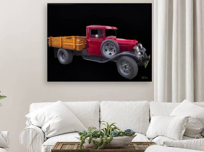 1933 Red Ford Truck by Kelly S Larson