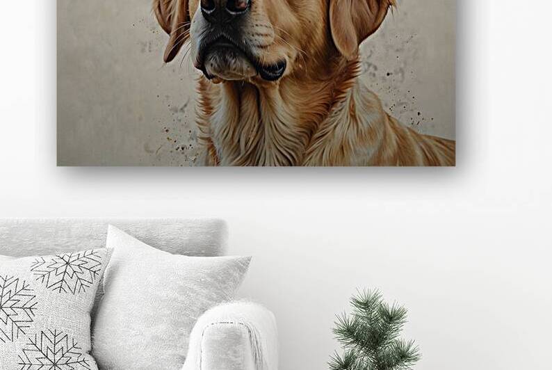 Golden Labrador Watercolor Art – Perfect Gift for Dog Lovers and Pet Owners by Wall Martique