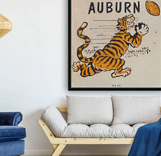 1968 Auburn Tiger Cartoon Art by Row One Brand