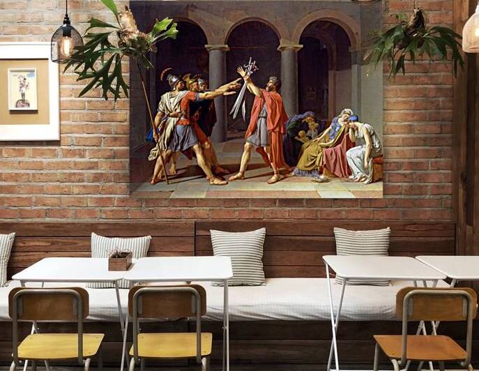 Jacques-Louis David - Oath of the Horatii Le Serment des Horaces 1784 by Wirla