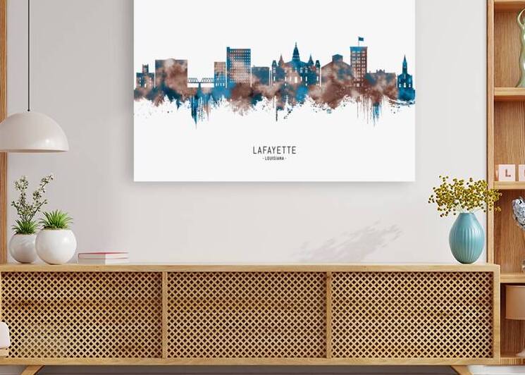 Lafayette Louisiana Skyline Sepia by Towseef Dar