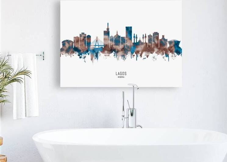 Lagos Nigeria Skyline Sepia by Towseef Dar