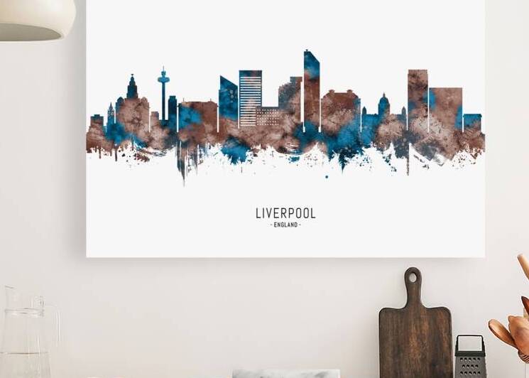 Liverpool England Skyline Sepia by Towseef Dar