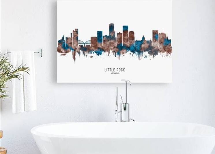 Little Rock Skyline Sepia by Towseef Dar