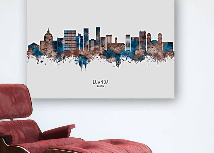 Luanda Angola Skyline Sepia by Towseef Dar