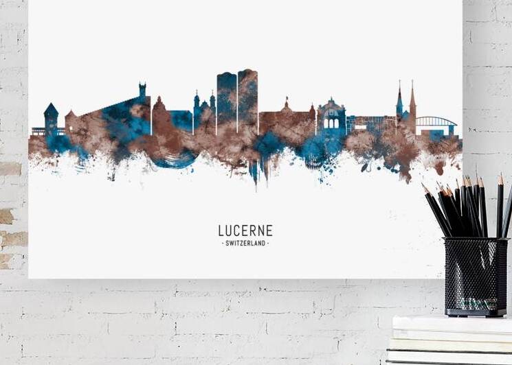 Lucerne Switzerland Skyline Sepia by Towseef Dar