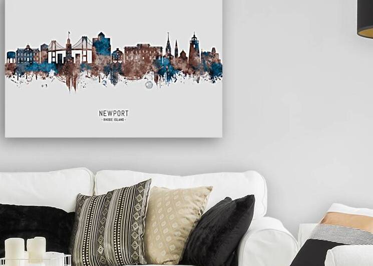 Newport Rhode Island USA Skyline Sepia by Towseef Dar