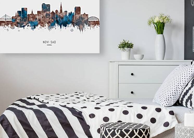 Novi Sad Serbia Skyline Sepia by Towseef Dar