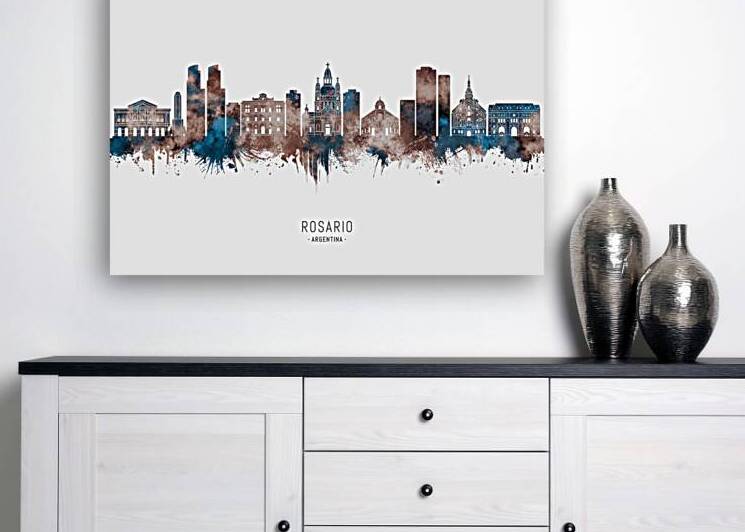 Rosario Argentina Skyline Sepia by Towseef Dar