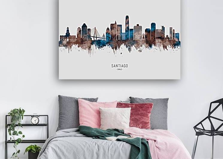 Santiago Chile Skyline Sepia by Towseef Dar