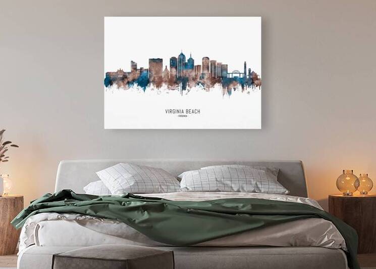 Virginia Beach Virginia Skyline Sepia by Towseef Dar