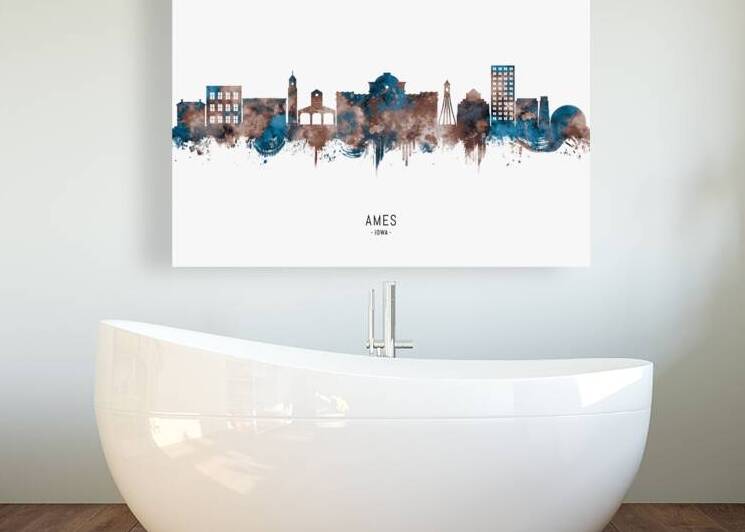 Ames Iowa Skyline Sepia by Towseef Dar