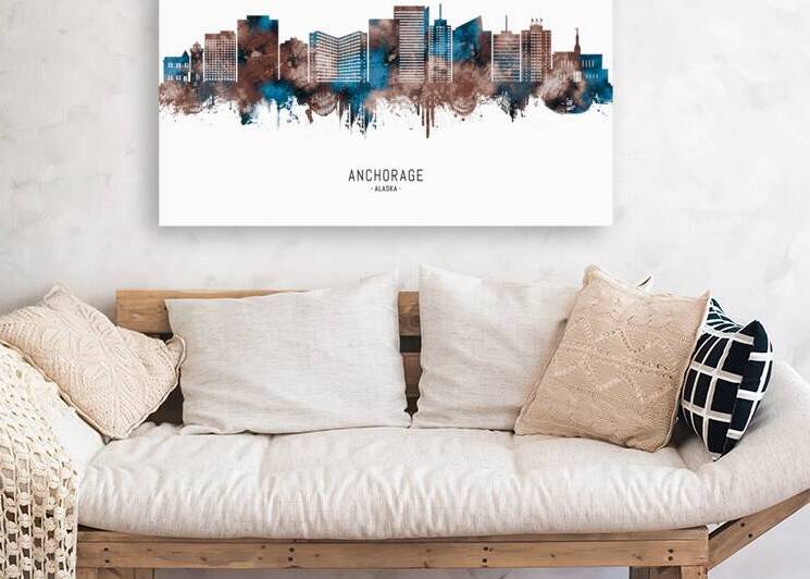 Anchorage Alaska Skyline Sepia by Towseef Dar