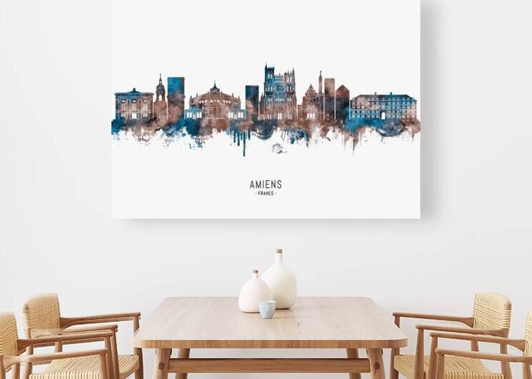 Amiens France Skyline Sepia by Towseef Dar