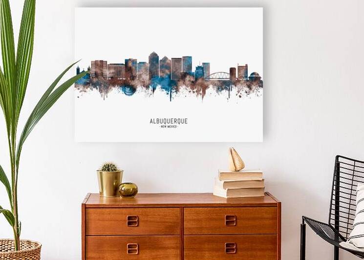 Albuquerque New Mexico Skyline Sepia by Towseef Dar