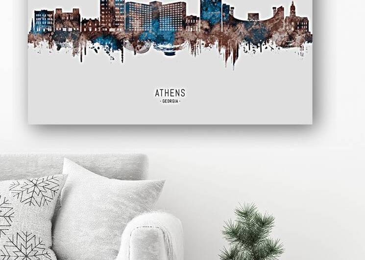 Athens Georgia Skyline Sepia by Towseef Dar