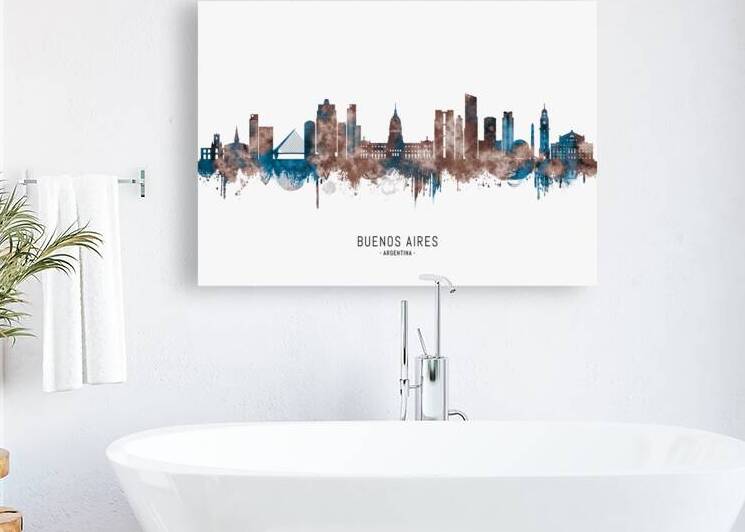 Buenos Aires Argentina Skyline Sepia by Towseef Dar