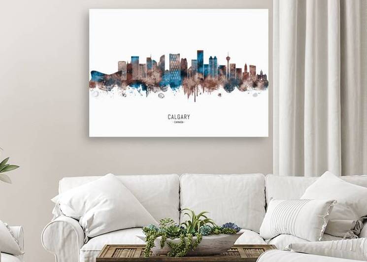 Calgary Canada Skyline Sepia by Towseef Dar