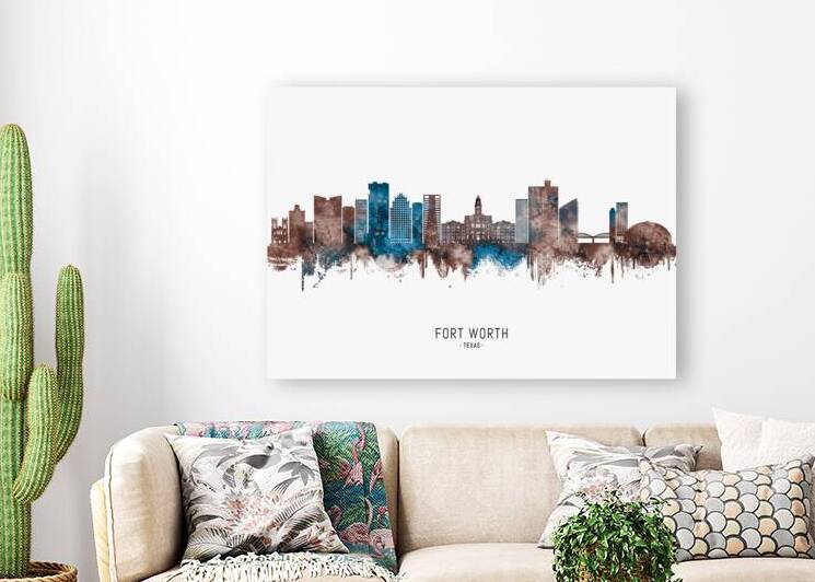 Fort Worth Texas Skyline Sepia by Towseef Dar