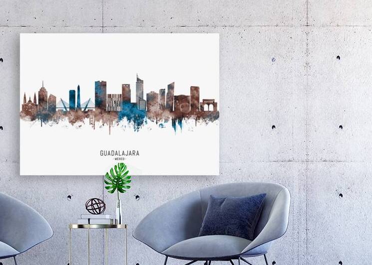 Guadalajara Mexico Skyline Sepia by Towseef Dar