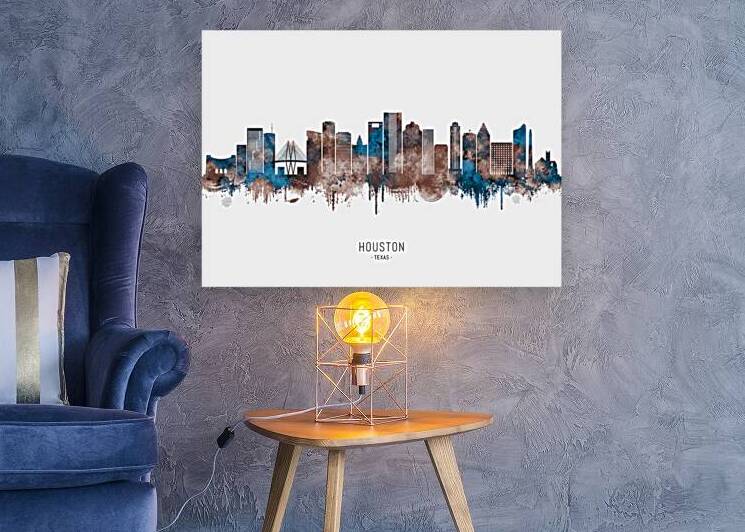 Houston Texas Skyline Sepia by Towseef Dar