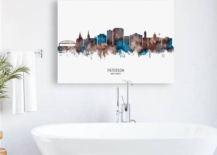 Paterson New Jersey Skyline Sepia by Towseef Dar