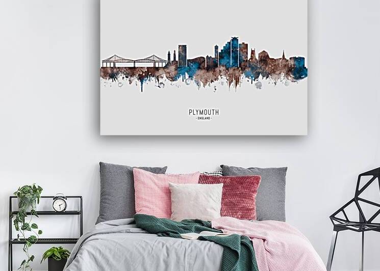 Plymouth England Skyline Sepia by Towseef Dar