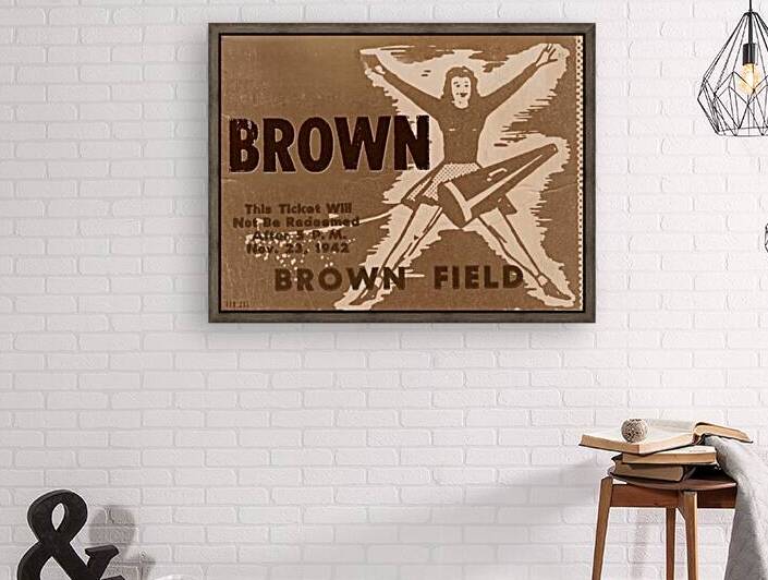 1942 Brown Football Ticket Remix Art by Row One Brand