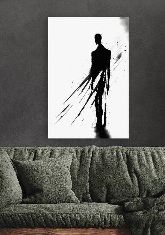 Online canvas prints | Loneliness poverty depression Abstract Black Silhouette by Fabd