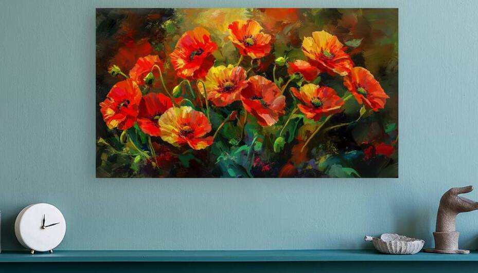 Poppies  Floral Panel by Travelling Light
