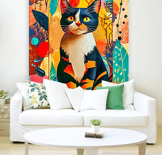 Boho Cat with Remarkable Eyes and Tiger Stripes by Travelling Light