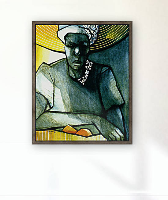 Woman with 2 mangoes by Marie-Denise Douyon