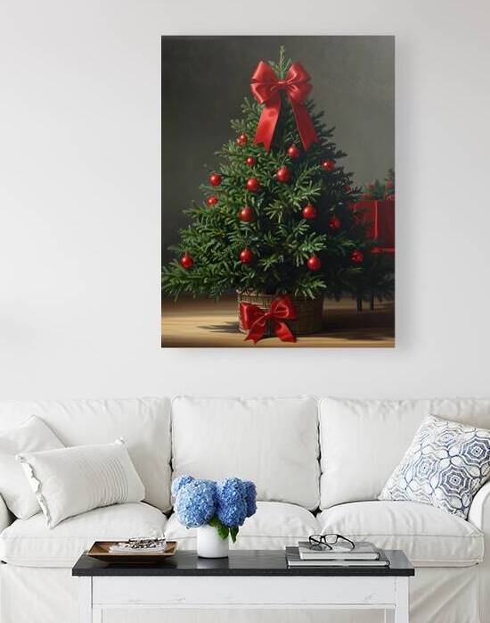 Festive Christmas Tree Wall Art | Elegant Holiday Decor by rihab bahammou