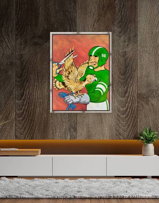 Michigan State Spartan vs. Iowa Hawkeye Cartoon Art by Row One Brand