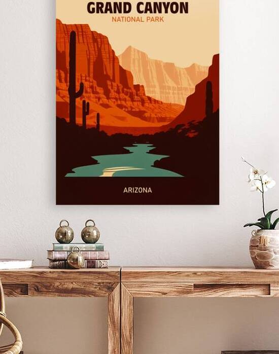 Grand Canyon National Park vintage travel poster by DELPHIMAGES