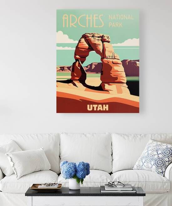 Arches National Park vintage travel poster by DELPHIMAGES
