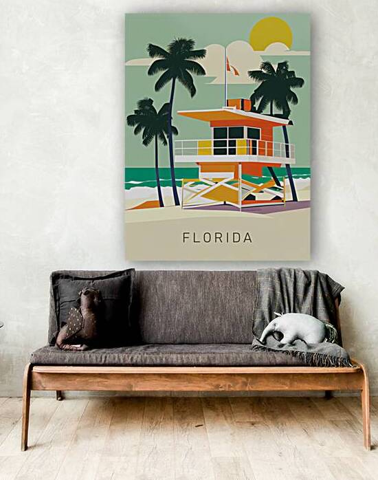 Florida beach travel vintage poster by DELPHIMAGES