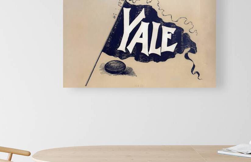 Late 1800s Yale Pennant & Football Art by Row One Brand