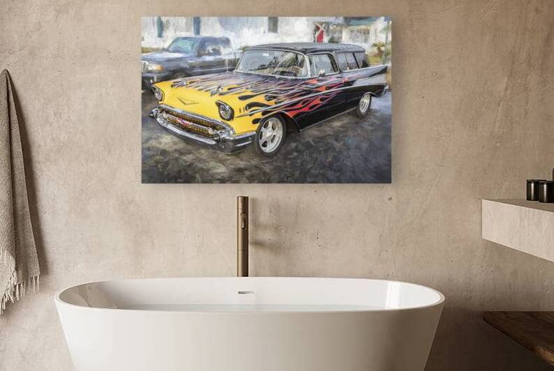 1957 Black Chevrolet Bel Air Nomad Station Wagon X12 1 by Rich Franco