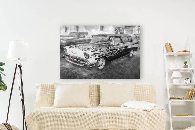 1957 Black Chevrolet Bel Air Nomad Station Wagon X12 5 by Rich Franco