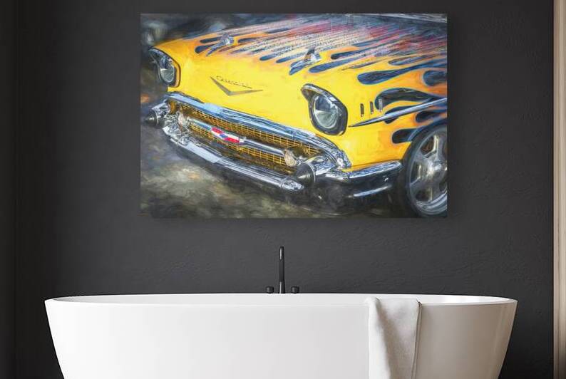 1957 Black Chevrolet Bel Air Nomad Station Wagon X12 8 by Rich Franco