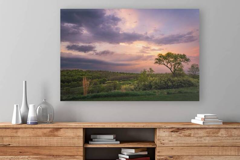 Glowing Sunset Over Green Hills by Jason Fink