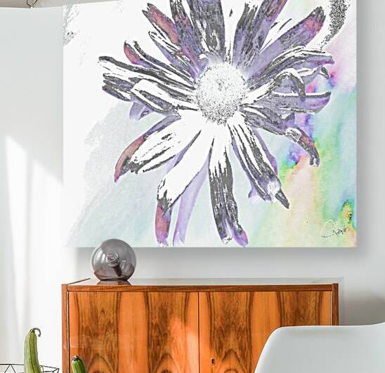 Abstract Monochrome Daisy Flower on an Abstract Background by Catriona Roberts Nature Photography and Designs