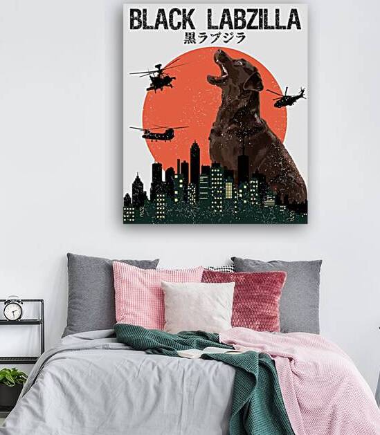 Black Labzilla Funny Labrador Retriever Dog by masterp