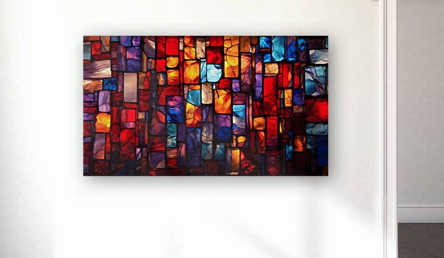 Radiant Stained Glass Mosaic by WallArtShow